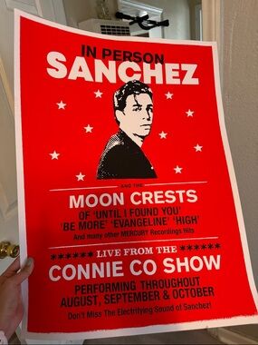 Sanchez Moon Crests Bold Red Concert Poster